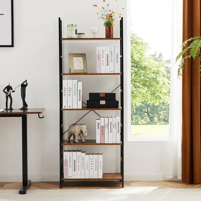 Crafted Comforts 5-Tier Storage Rack for Living Room/Home/Office Storage - Home Organizer, Waterproof & Anti-Scratch Metal Set
